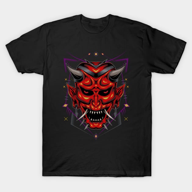 Japanese demon mask T-Shirt by AGORA studio